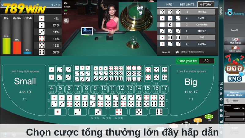 Sicbo 789win: Game cá cược quốc dân tại sòng bạc 2025 4 Chọn cược tổng thưởng lớn đầy hấp dẫn